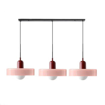 LED Pendelleuchte mit farbigen Glasschirmen für Wohnzimmer und Esszimmer