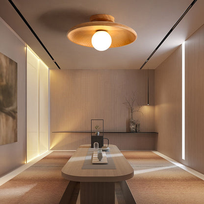 Holz-Deckenleuchte nordisch – rund, minimalistisch & modern