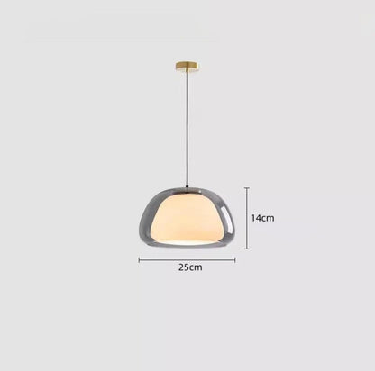 Glas Pendelleuchte mit weißem Schirm und Diffusor