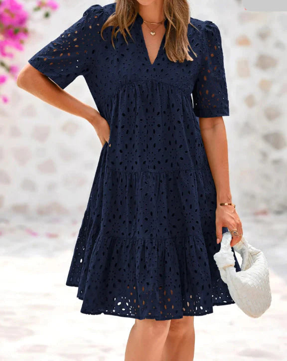 Elegant Summer Dress with Lace Ruffles for Women