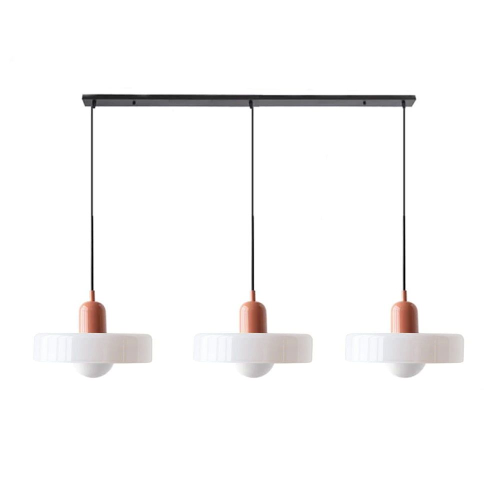 LED Pendelleuchte mit farbigen Glasschirmen für Wohnzimmer und Esszimmer