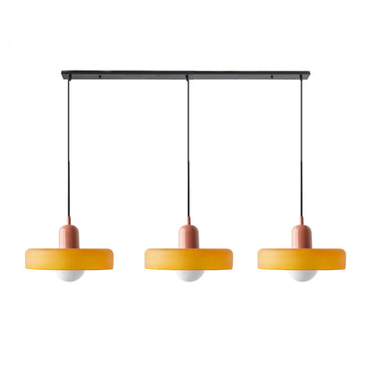 LED Pendelleuchte mit farbigen Glasschirmen für Wohnzimmer und Esszimmer