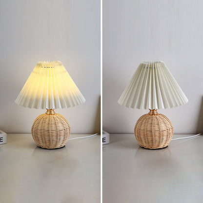 Gefaltete Nachttischlampe mit Leinen Schirm und Projektionsfunktion