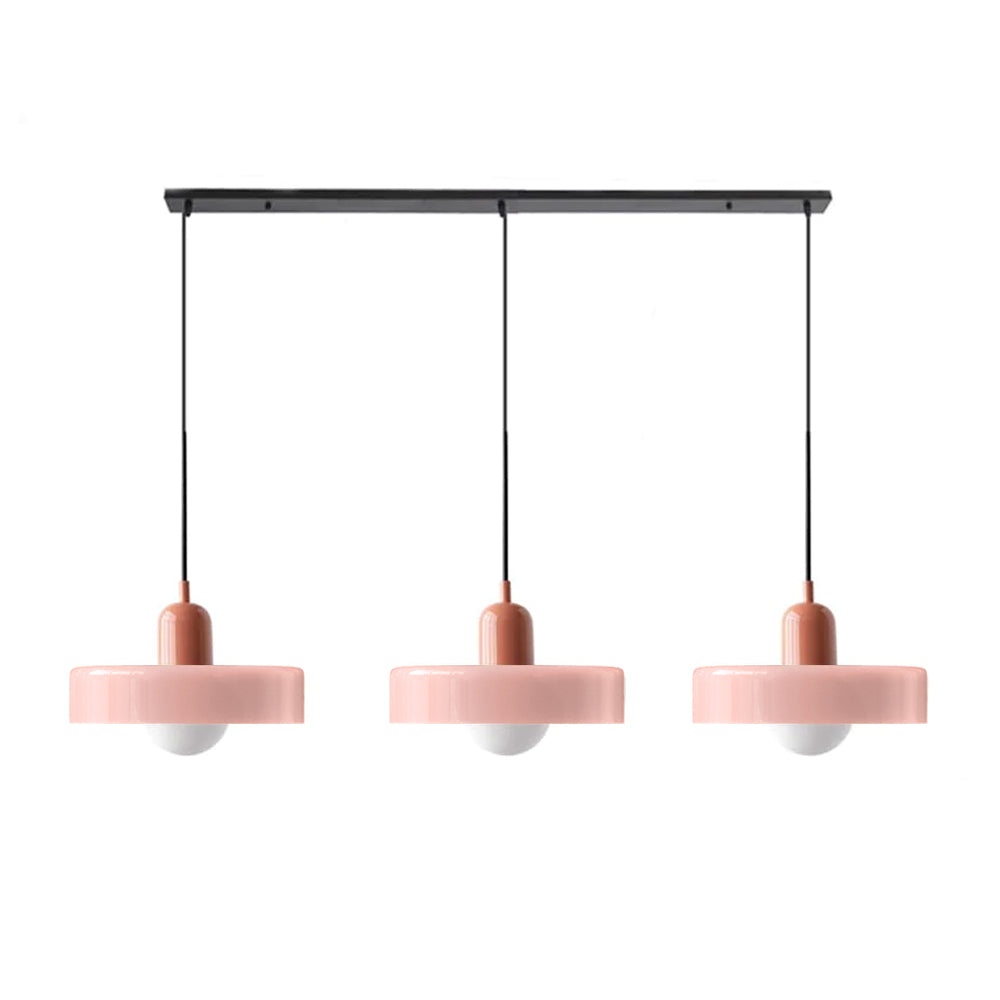 LED Pendelleuchte mit farbigen Glasschirmen für Wohnzimmer und Esszimmer