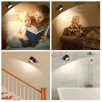 Kabellose LED-Wandlampe mit Akku & 360° Drehung