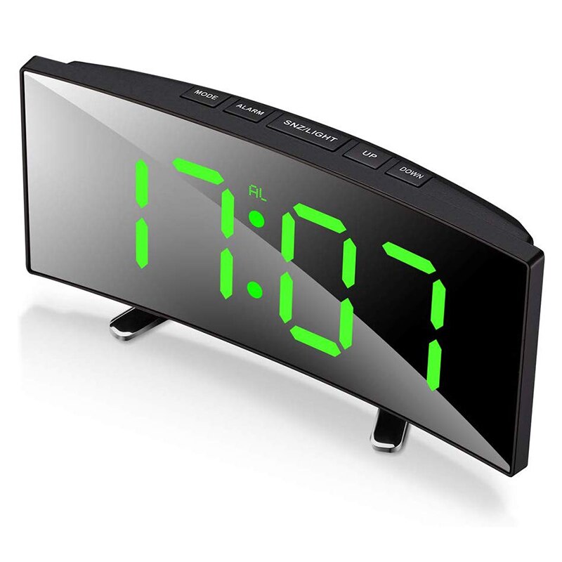 LED-Wecker CurveClock gebogen mit Großanzeige – dimmbar, leise & modern