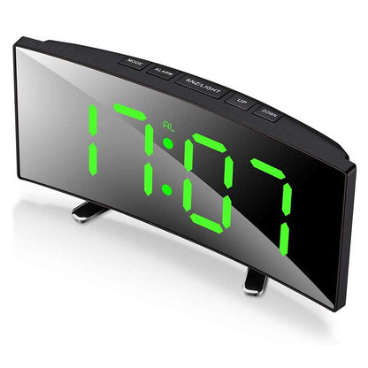 LED-Wecker CurveClock gebogen mit Großanzeige – dimmbar, leise & modern