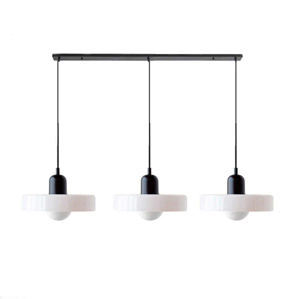 LED Pendelleuchte mit farbigen Glasschirmen für Wohnzimmer und Esszimmer