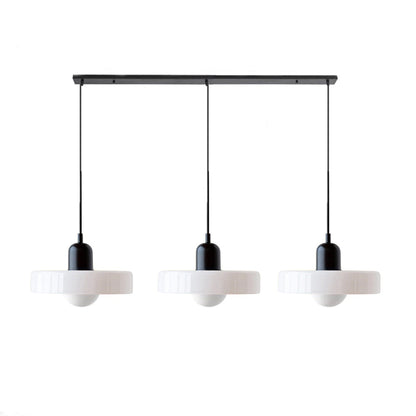LED Pendelleuchte mit farbigen Glasschirmen für Wohnzimmer und Esszimmer