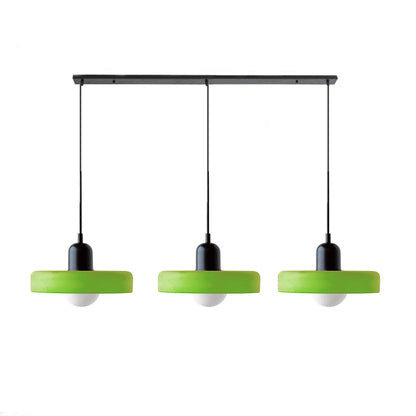 LED Pendelleuchte mit farbigen Glasschirmen für Wohnzimmer und Esszimmer