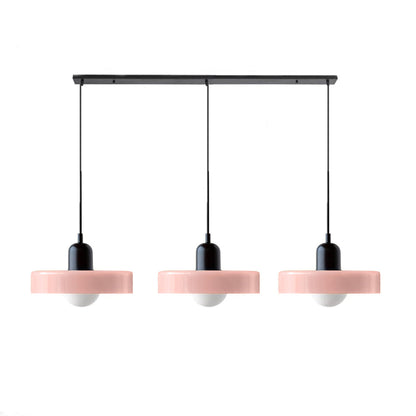 LED Pendelleuchte mit farbigen Glasschirmen für Wohnzimmer und Esszimmer