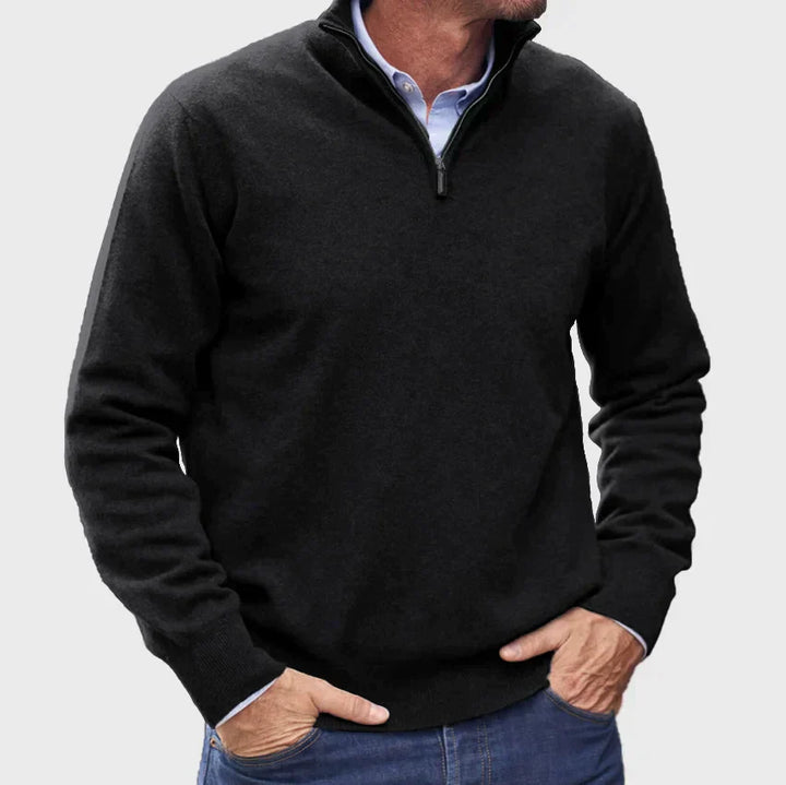 Herren Kaschmirpullover Mit Reißverschluss Im Italienischen Design