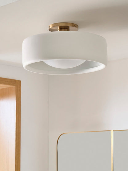 Porzellan Deckenleuchte – Moderne Flush Mount Lampe mit Metallbasis