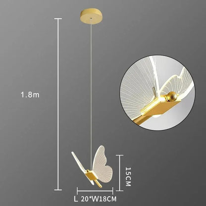 Verspielte Schmetterlings-Hängelampe mit LED für stilvolle Wohnräume