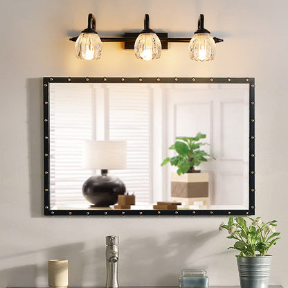 Moderne Wandleuchte mit schwarzem Glas für Badezimmer