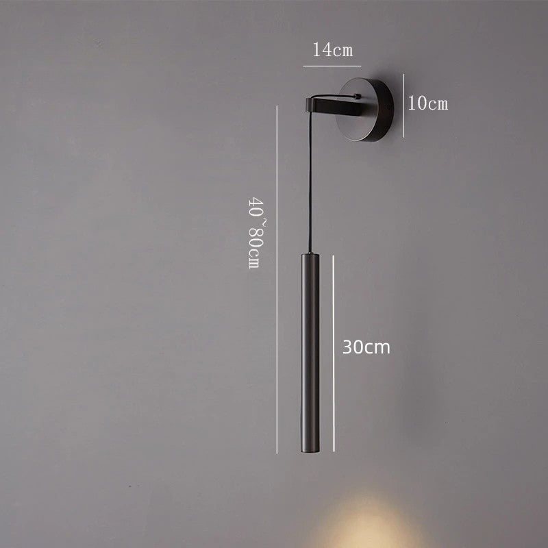 Höhenverstellbare Wandleuchte aus Kupfer mit warmem LED-Licht für Schlafzimmer und Flur