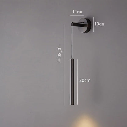 Höhenverstellbare Wandleuchte aus Kupfer mit warmem LED-Licht für Schlafzimmer und Flur