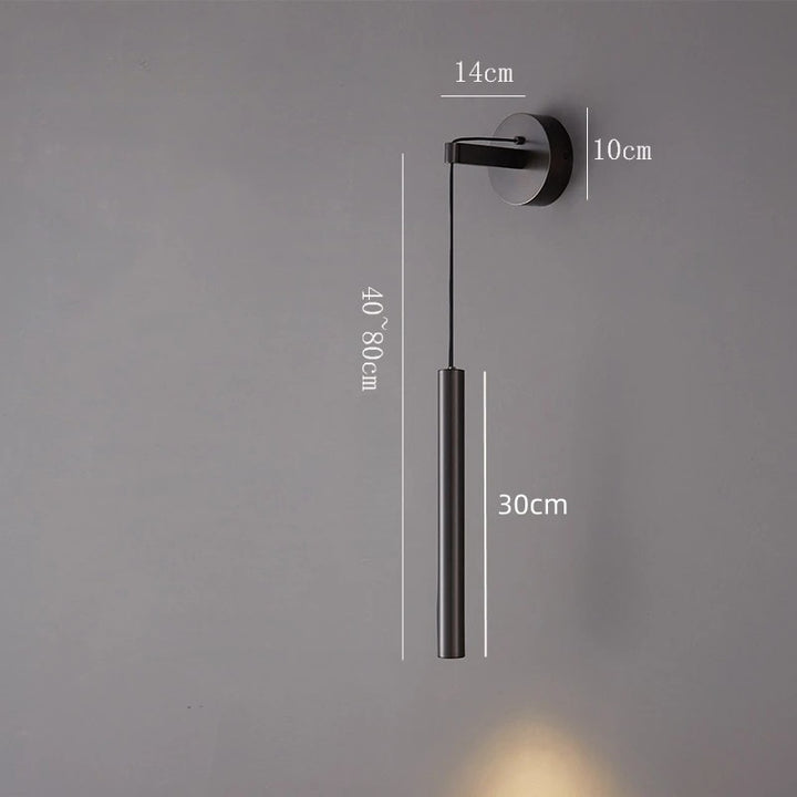 Höhenverstellbare Wandleuchte aus Kupfer mit warmem LED-Licht für Schlafzimmer und Flur