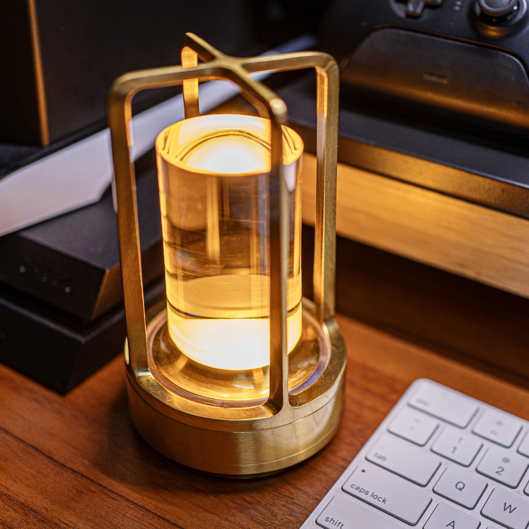 Kristall LED Tischlampe mit Touch-Dimmer & USB – Wiederaufladbar, Wasserdicht & 3 Lichtfarben