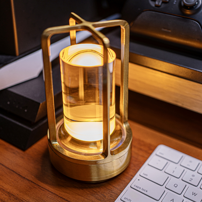 Kristall LED Tischlampe mit Touch-Dimmer & USB – Wiederaufladbar, Wasserdicht & 3 Lichtfarben