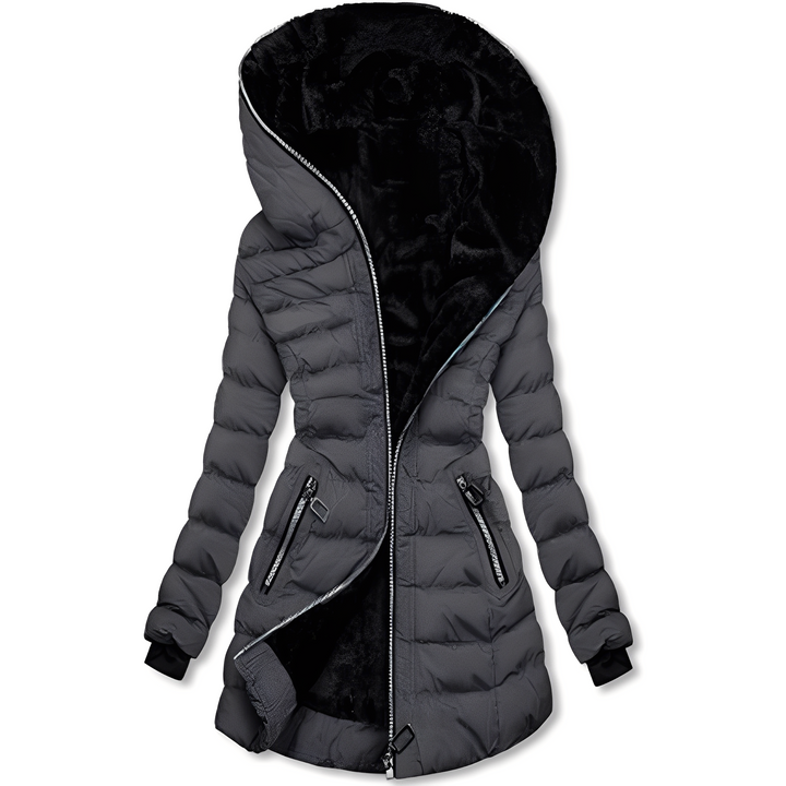 Damen Winterjacke Mit Kapuze Im Modernen Design