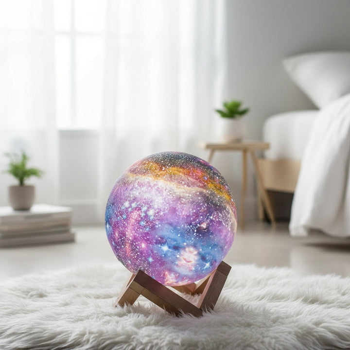 Nachtlampe mit Sternendesign und Holzständer