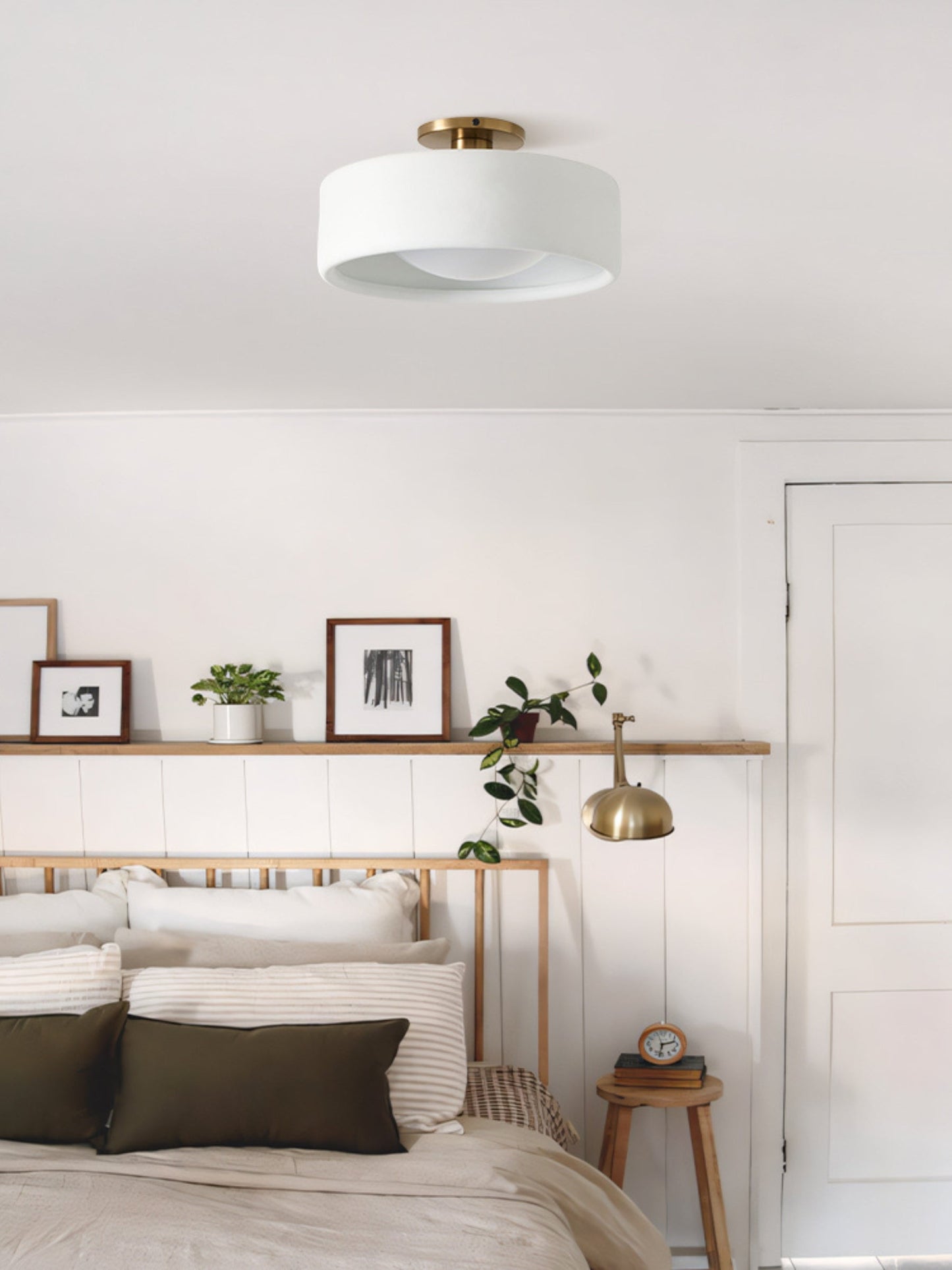Porzellan Deckenleuchte – Moderne Flush Mount Lampe mit Metallbasis