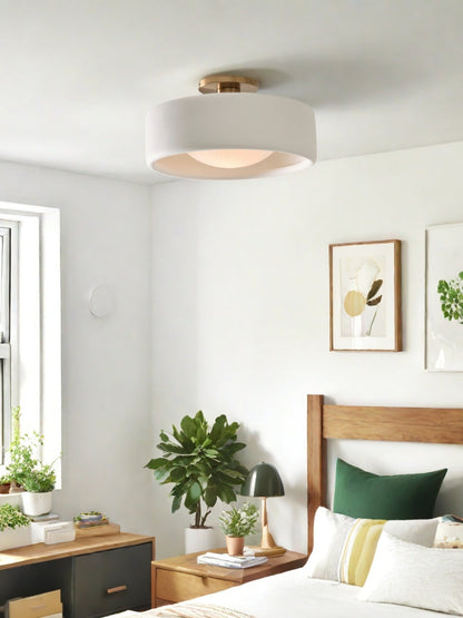 Porzellan Deckenleuchte – Moderne Flush Mount Lampe mit Metallbasis