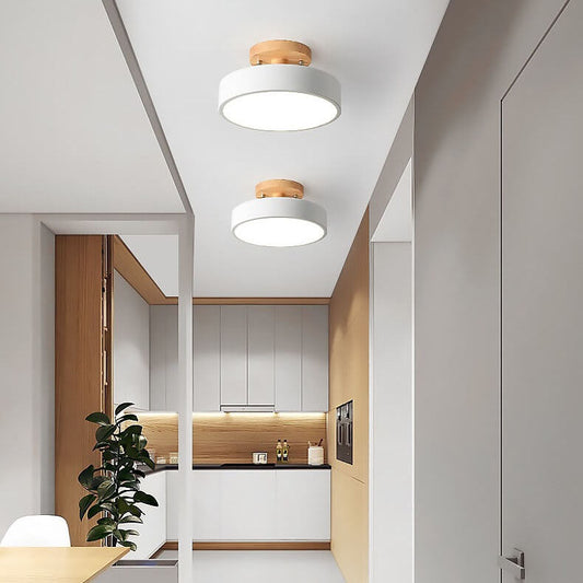 Dimmbare Moderne LED-Deckenleuchte aus Holz für Wohnzimmer & Schlafzimmer