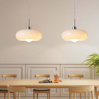 Moderne Pendelleuchte aus Glas in Brotform – Dimmbarer LED Kronleuchter für Esszimmer & Wohnzimmer