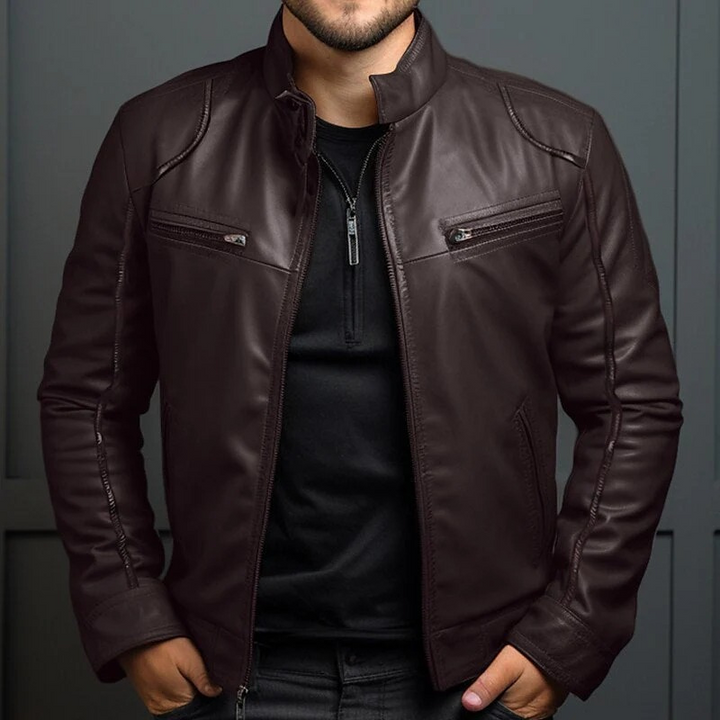Herren Lederjacke Im Vintage Look