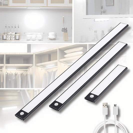 Wiederaufladbare LED-Lichtleiste mit Bewegungssensor - Kabellose Raumbeleuchtung für drinnen und draußen