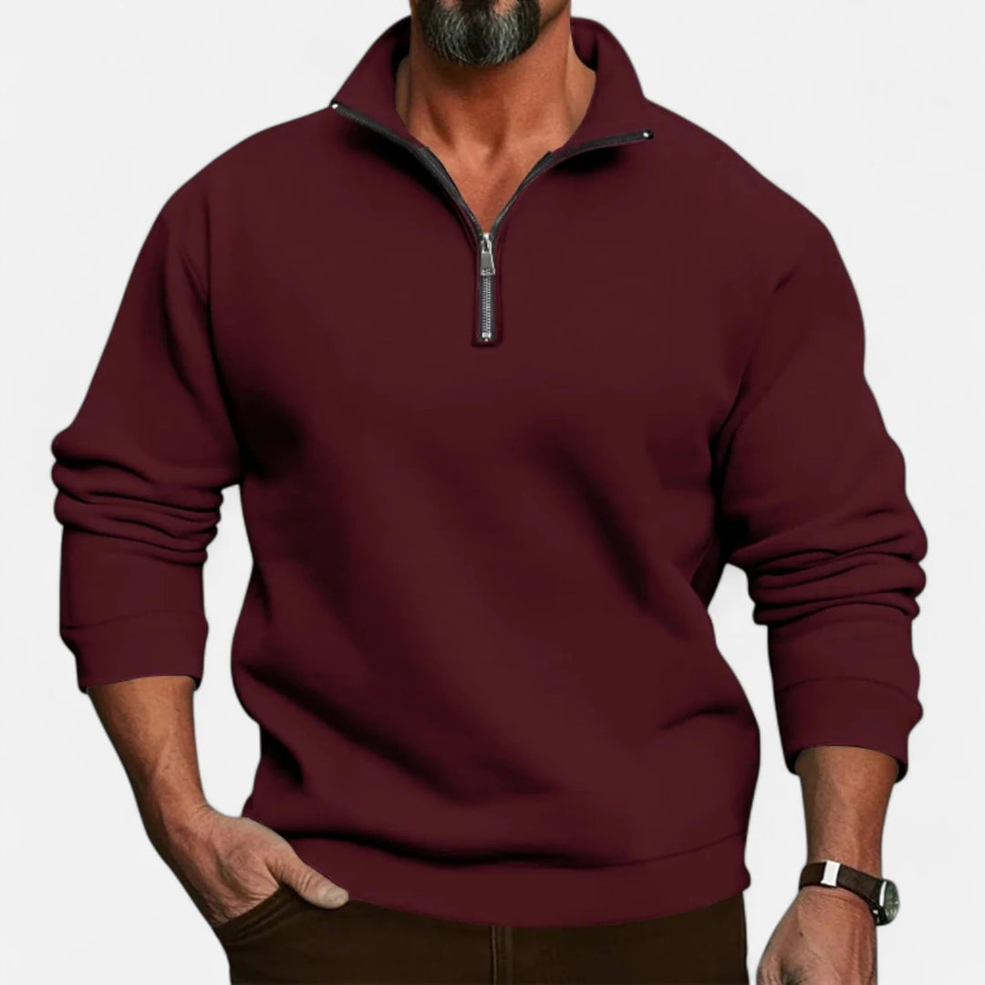 Herren Halbzip Pullover Mit Stehkragen
