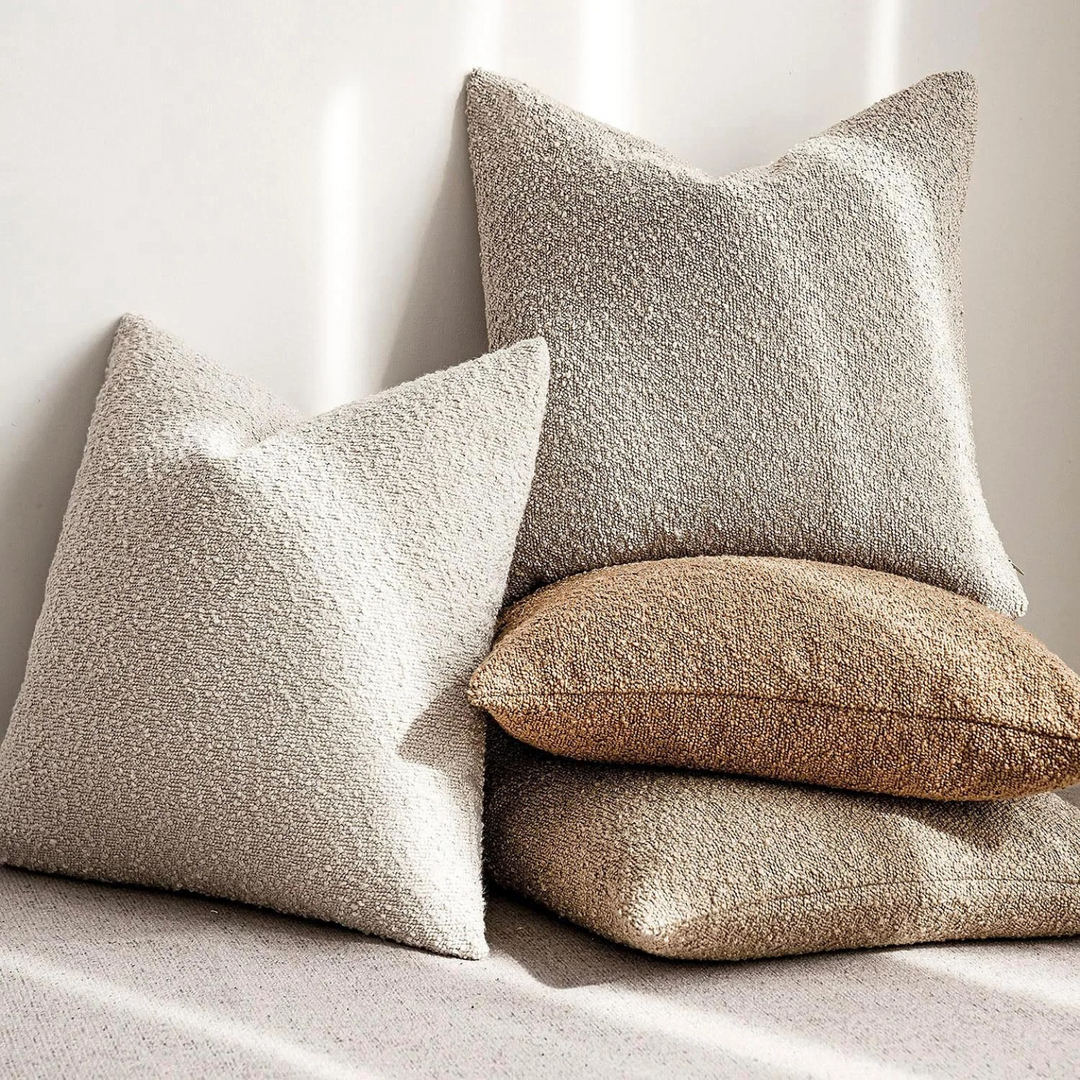 Bouclé-Kissenbezug aus Polyester in weicher Struktur, Vorderansicht