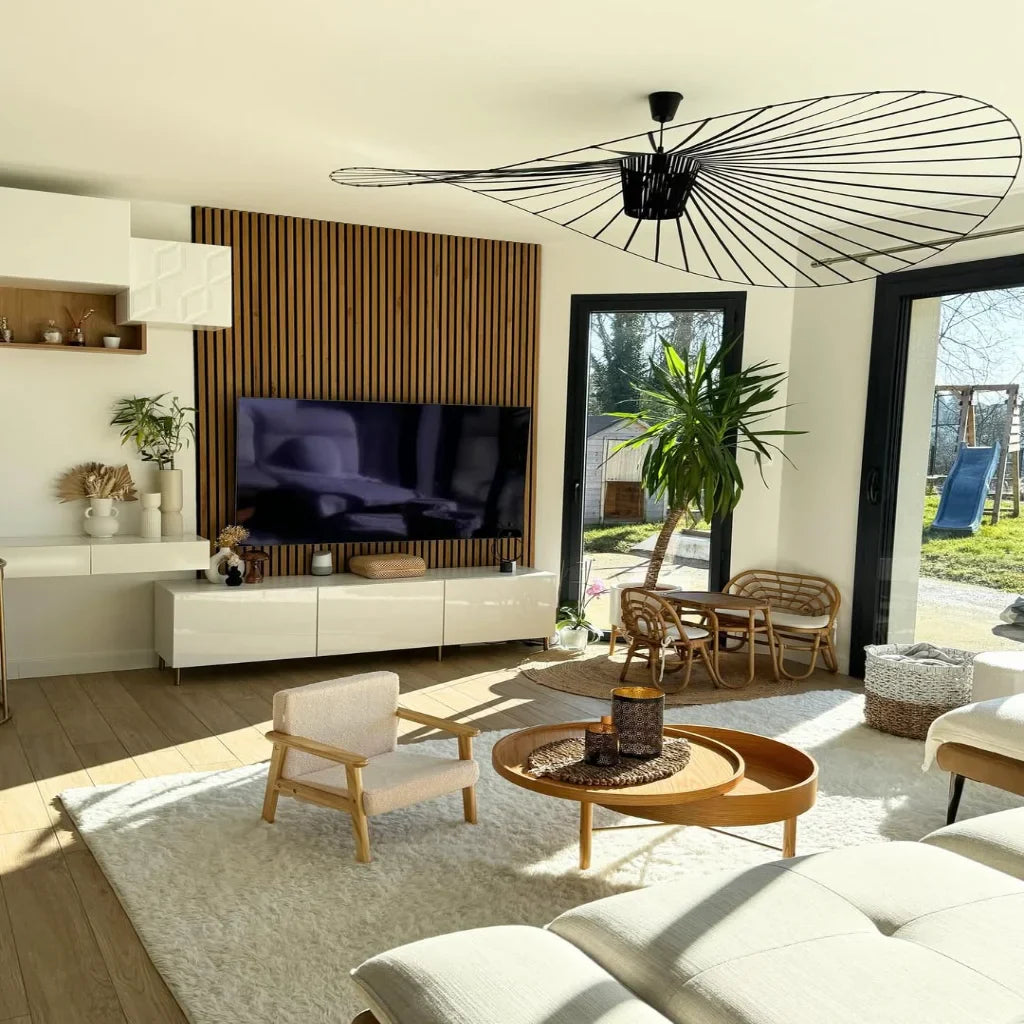 LED Pendelleuchte Vertigo im Strohhut-Design – vintage, modern & leicht