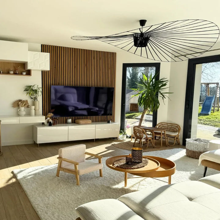 LED Pendelleuchte Vertigo im Strohhut-Design – vintage, modern & leicht