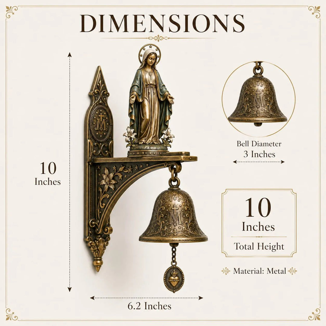 Wandglocke Bronze Marienmotiv als spirituelle Wanddekoration