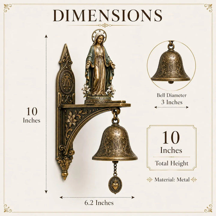 Wandglocke Bronze Marienmotiv als spirituelle Wanddekoration