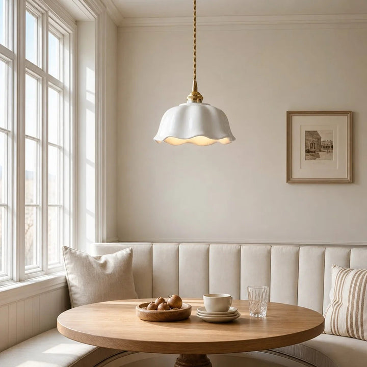 Ceramic Pendant Light Modern Flower Design
