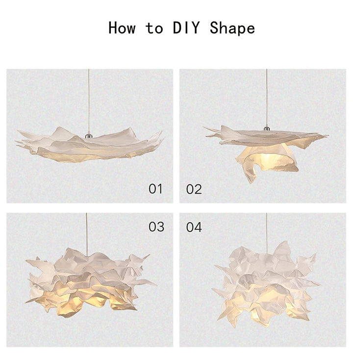 Wolkenlampe aus Papier als dekorative Pendelleuchte für Wohnräume