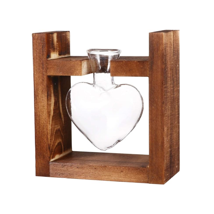 Holzherz Vase Dekorativer Blumentopf
