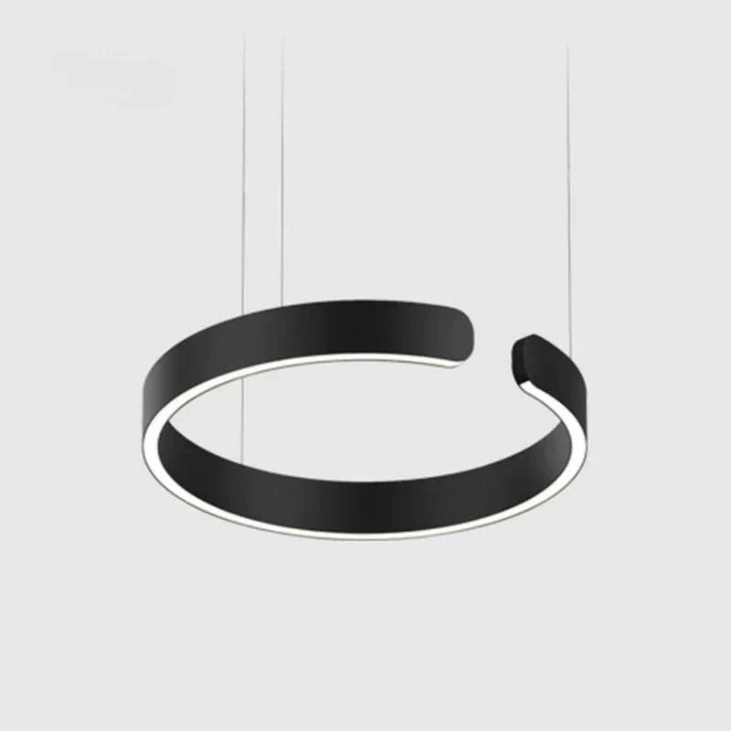 Moderne LED Pendelleuchte in Ringform mit Deckenmontage