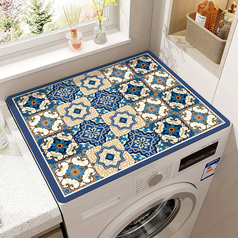 Geräte Schutzmatte Boho – Rutschfeste Mikrofaser Abdeckmatte für Küche & Haushalt