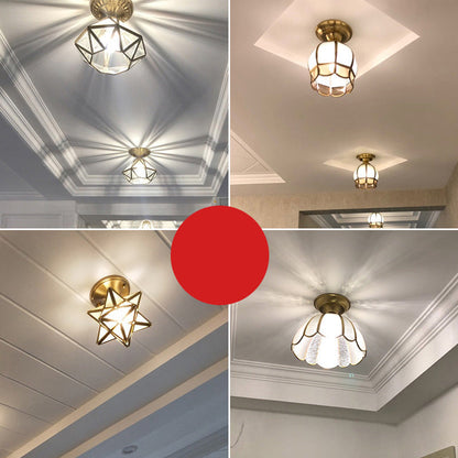 Moderne Deckenleuchte im Muschelrand-Design – Messing-Optik
