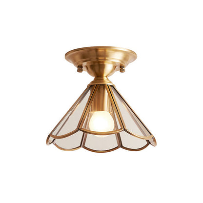 Moderne Deckenleuchte im Muschelrand-Design – Messing-Optik