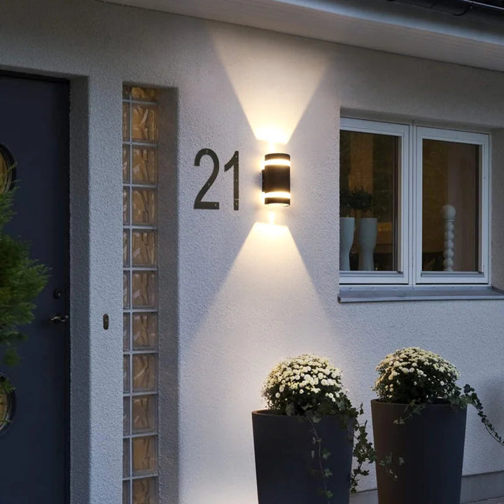 LED Außenwandleuchte Schwarz Zylindrisch Modern