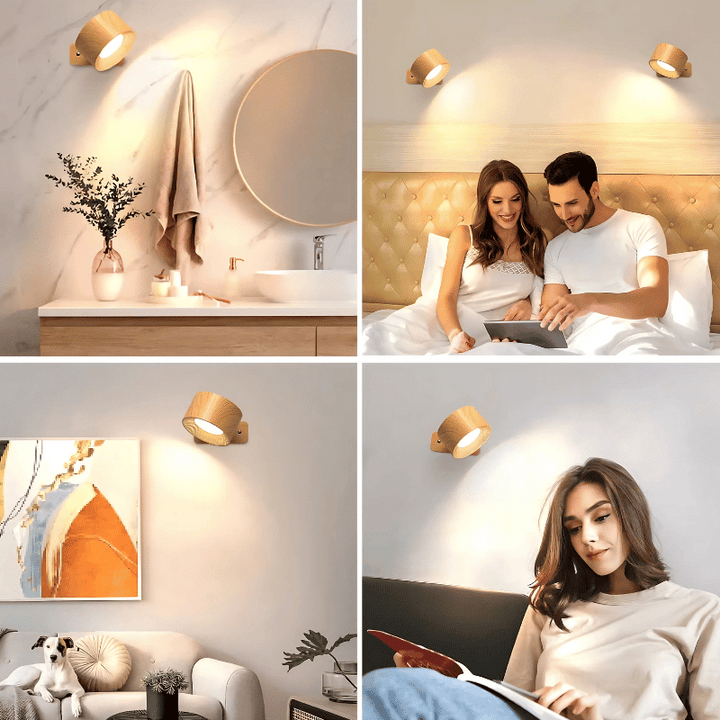 Kabellose LED-Wandlampe mit Akku & 360° Drehung