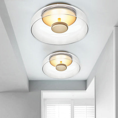 Bowl LED Flushmount Ceiling Lamp Modern Glass Entryway Flush-Mount Light Fixture Clearhalo 'Ceiling Lights' 'Close To Ceiling Lights' 'Close to ceiling' 'Glass shade' 'Glass' 'Pendant Lights' Lighting' 2353973