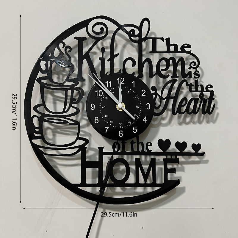 Küchenuhr aus Vinyl mit Wanddekor