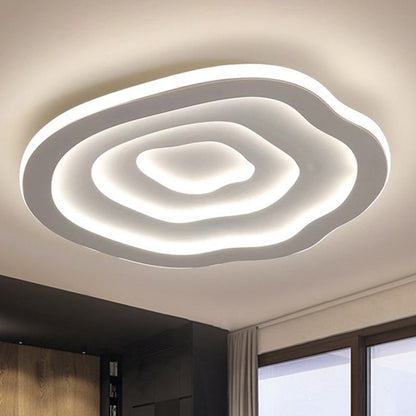 Ripple Acrylic Ceiling Lamp Simplicity 16"/19.5"/23.5" Wide LED White Flushmount in Warm/White Light Clearhalo 'Ceiling Lights' 'Close To Ceiling Lights' 'Close to ceiling' 'Flush mount' Lighting' 214194